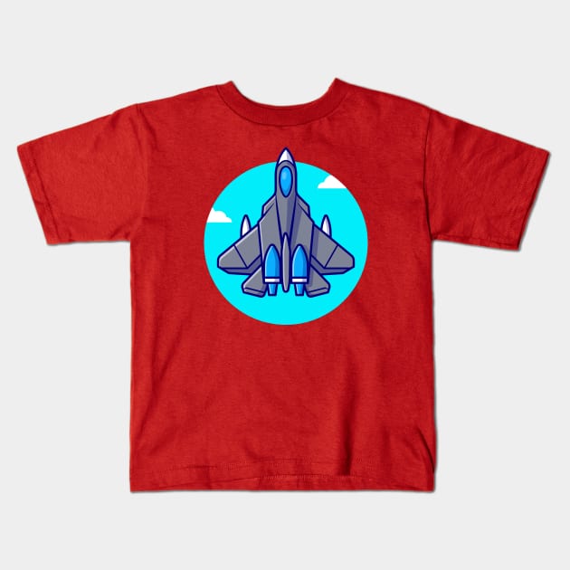 Jet Fighter Plane Flying Kids T-Shirt by Catalyst Labs